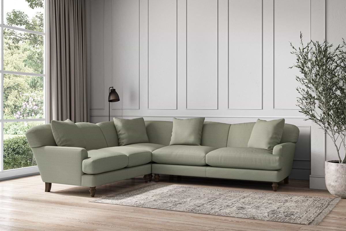 Deni Super Grand Left Hand Corner Sofa - Recycled Cotton Seaspray