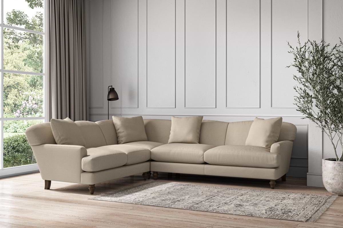 Deni Super Grand Left Hand Corner Sofa - Recycled Cotton Stone