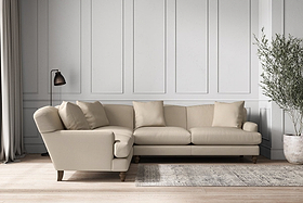 Deni Super Grand Left Hand Corner Sofa - Recycled Cotton Stone