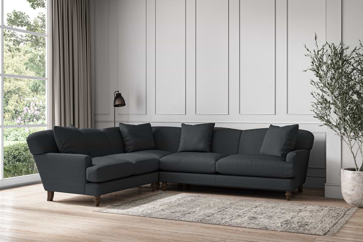 Deni Super Grand Left Hand Corner Sofa - Recycled Cotton Thunder