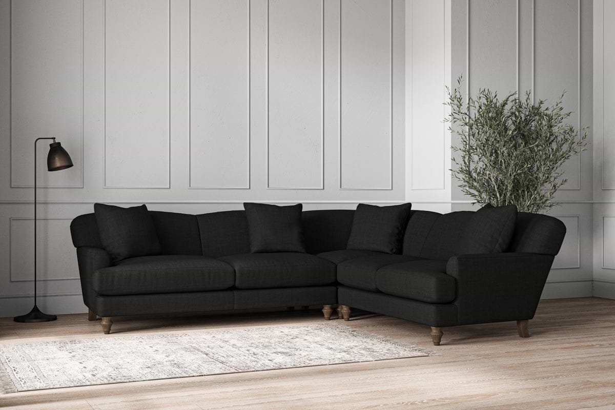Deni Super Grand Right Hand Corner Sofa - Brera Linen Charcoal