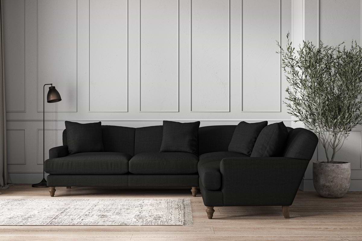 Deni Super Grand Right Hand Corner Sofa - Brera Linen Charcoal