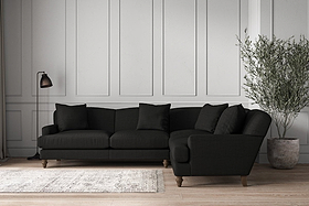 Deni Super Grand Right Hand Corner Sofa - Brera Linen Charcoal