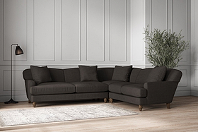Deni Super Grand Right Hand Corner Sofa - Brera Linen Espresso