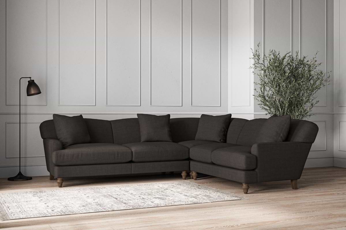 Deni Super Grand Right Hand Corner Sofa - Brera Linen Espresso