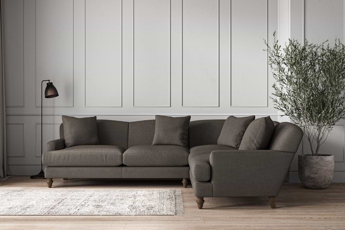 Deni Super Grand Right Hand Corner Sofa - Brera Linen Granite