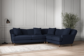 Deni Super Grand Right Hand Corner Sofa - Brera Linen Indigo