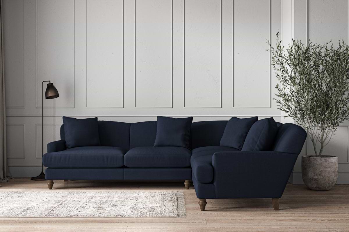 Deni Super Grand Right Hand Corner Sofa - Brera Linen Indigo