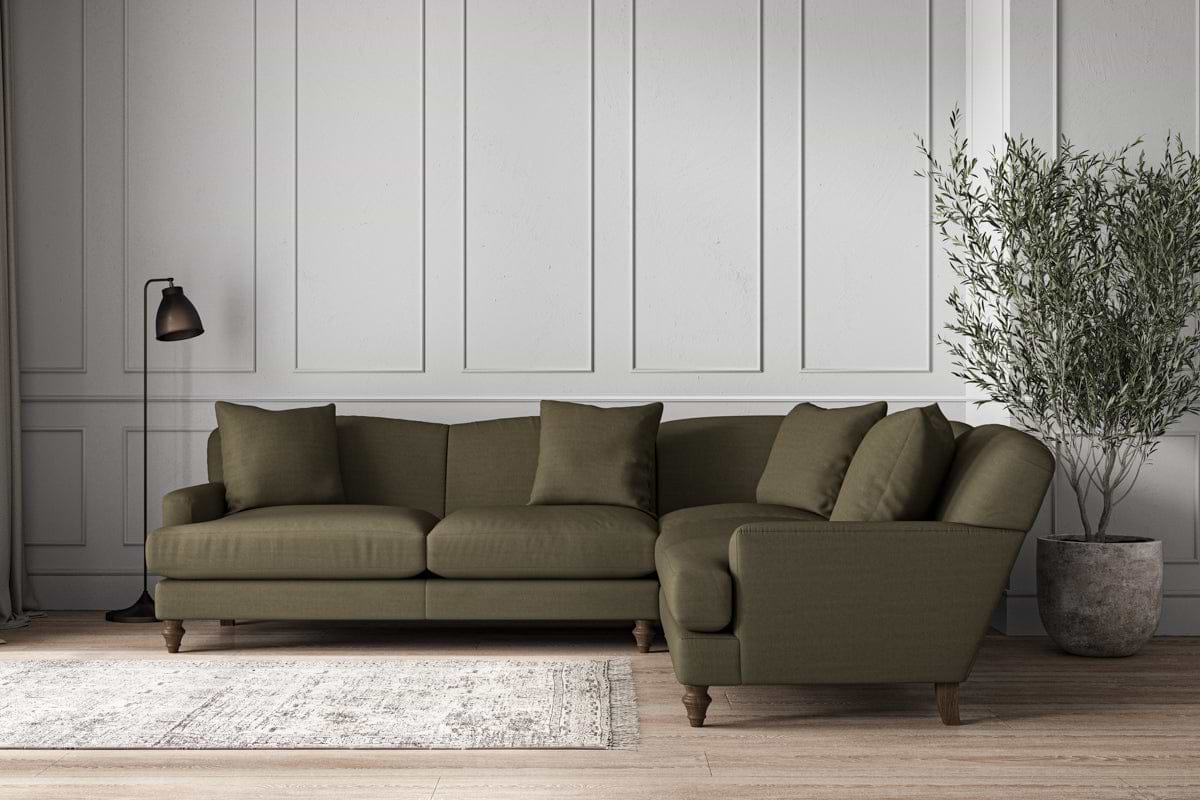 Deni Super Grand Right Hand Corner Sofa - Recycled Cotton Fatigue-MAKE TO ORDER-Nkuku