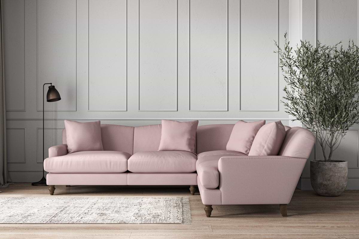 Deni Super Grand Right Hand Corner Sofa - Recycled Cotton Lavender-MAKE TO ORDER-Nkuku