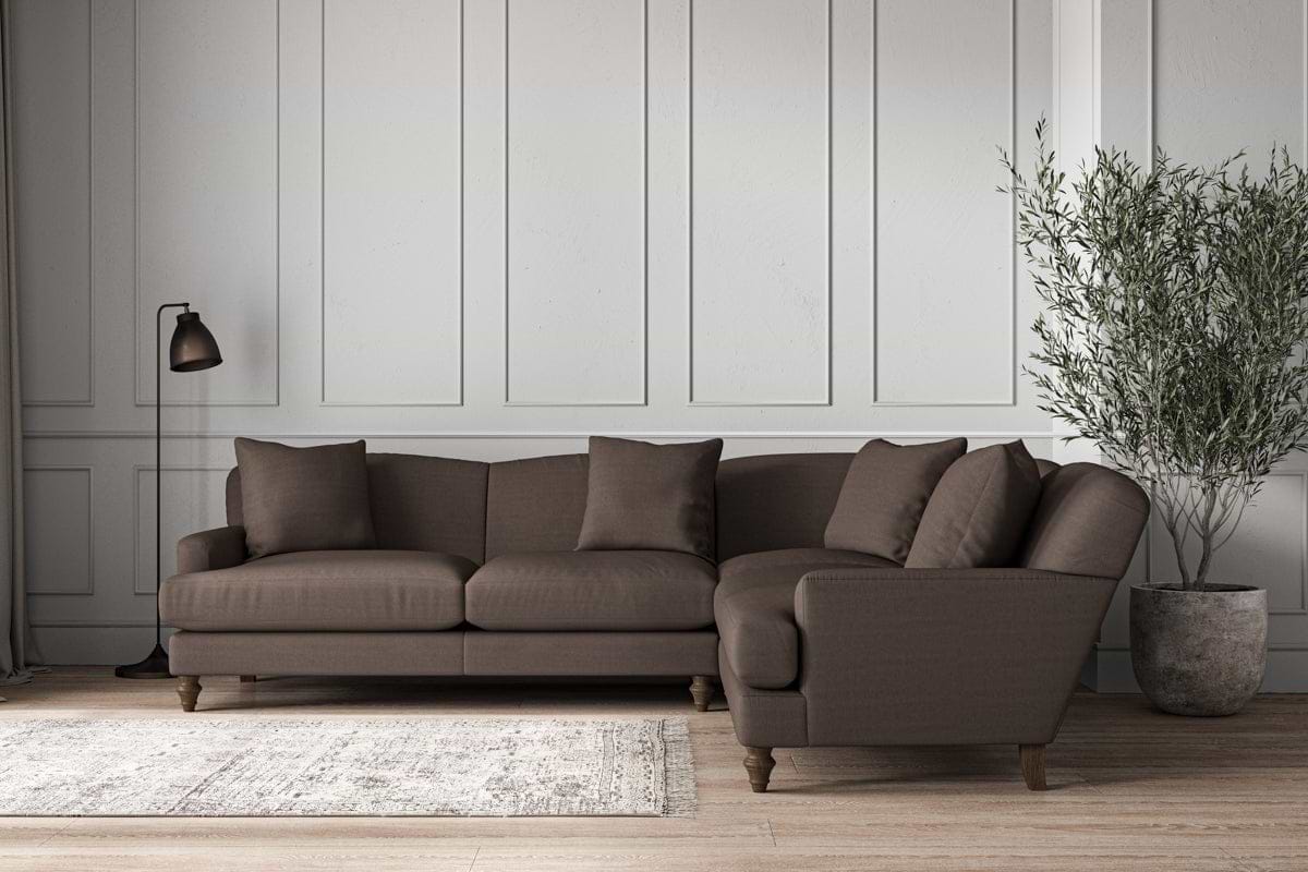Deni Super Grand Right Hand Corner Sofa - Recycled Cotton Mocha-MAKE TO ORDER-Nkuku