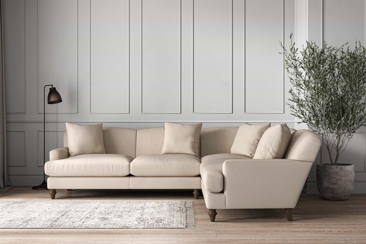 Deni Super Grand Right Hand Corner Sofa - Recycled Cotton Natural