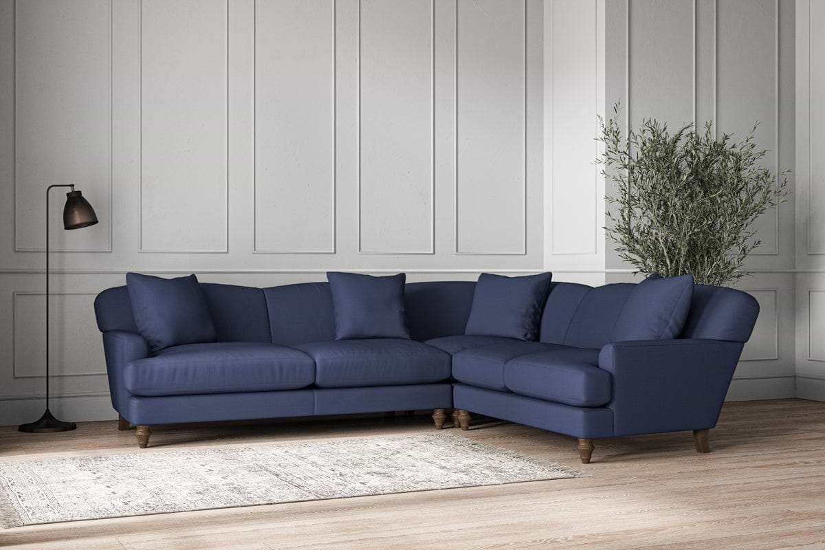 Deni Super Grand Right Hand Corner Sofa - Recycled Cotton Navy