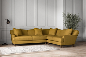 Deni Super Grand Right Hand Corner Sofa - Recycled Cotton Ochre