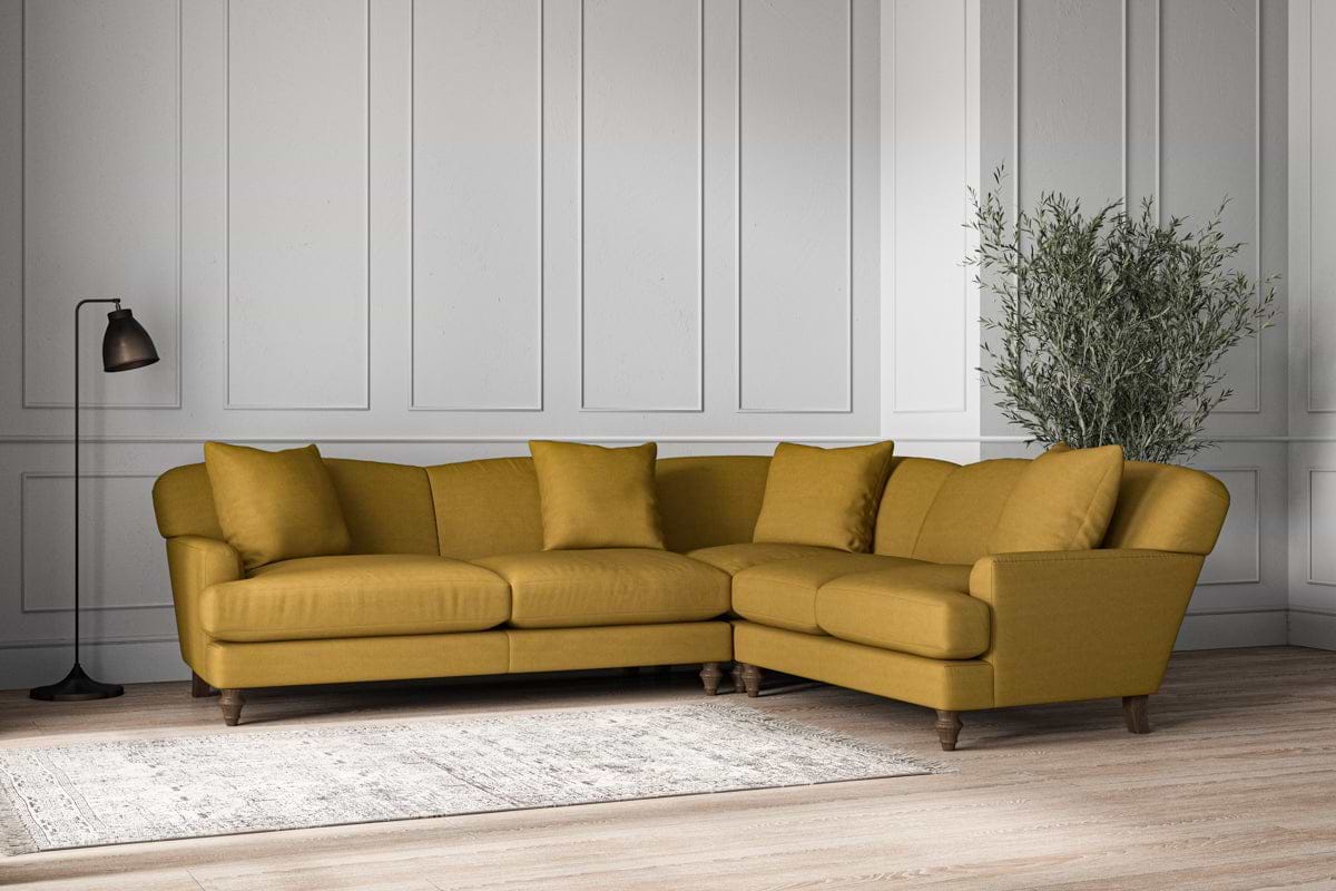 Deni Super Grand Right Hand Corner Sofa - Recycled Cotton Ochre