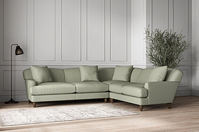 Deni Super Grand Right Hand Corner Sofa - Recycled Cotton Seaspray