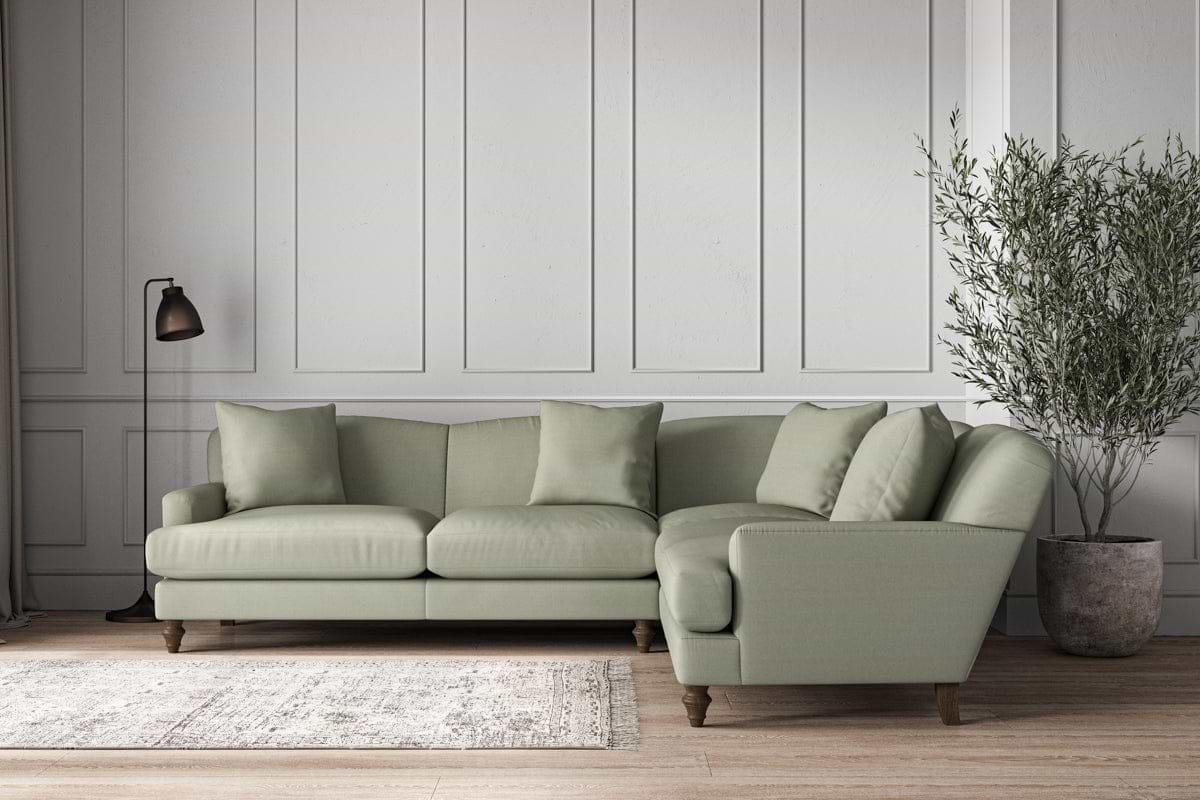 Deni Super Grand Right Hand Corner Sofa - Recycled Cotton Seaspray-MAKE TO ORDER-Nkuku
