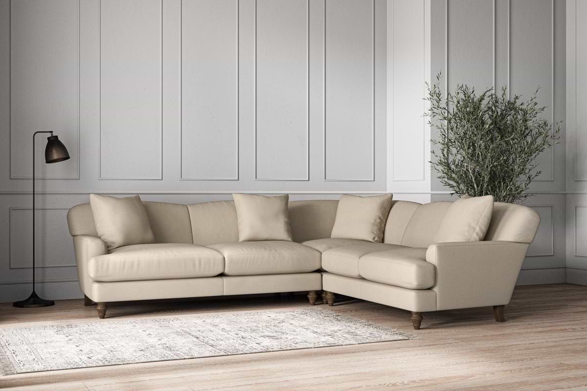 Deni Super Grand Right Hand Corner Sofa - Recycled Cotton Stone