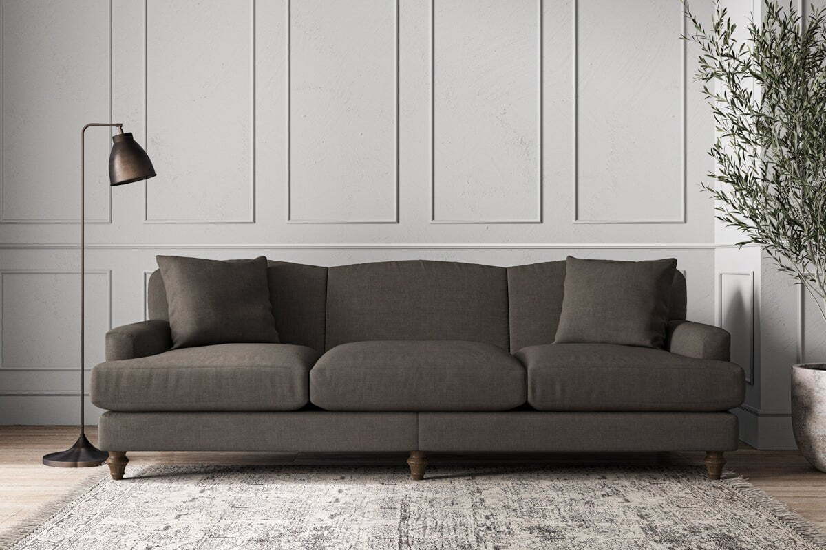 Deni Super Grand Sofa - Brera Linen Granite-MAKE TO ORDER-Nkuku