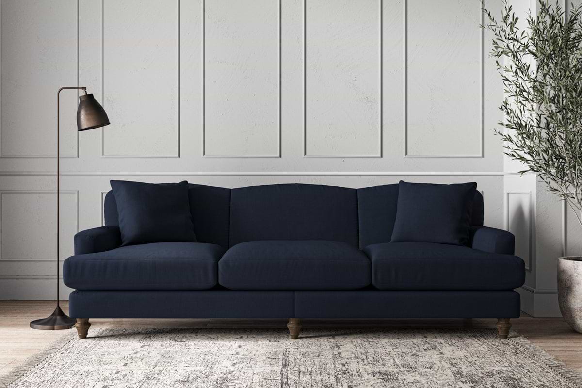 Deni Super Grand Sofa - Brera Linen Indigo-MAKE TO ORDER-Nkuku