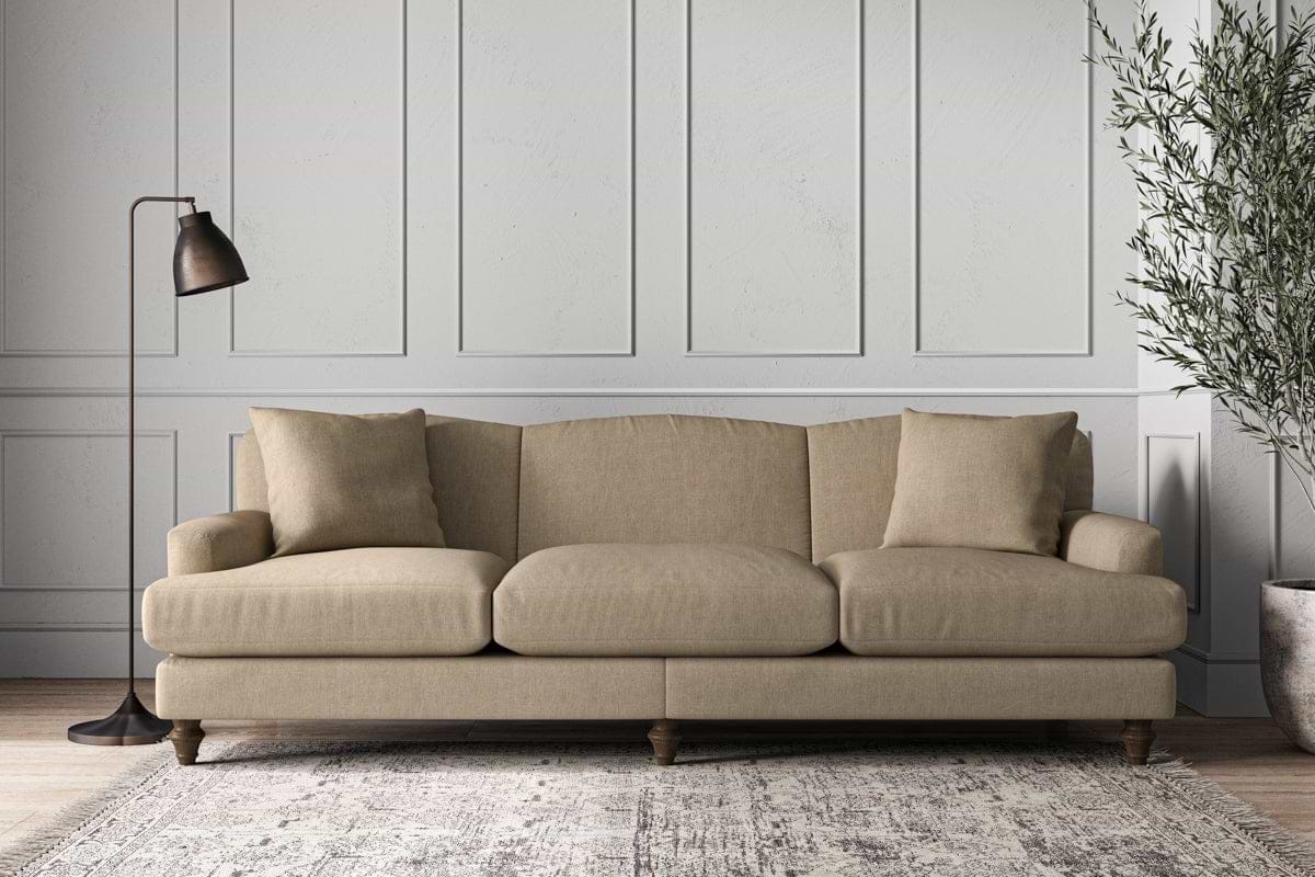 Deni Super Grand Sofa - Brera Linen Pebble-MAKE TO ORDER-Nkuku