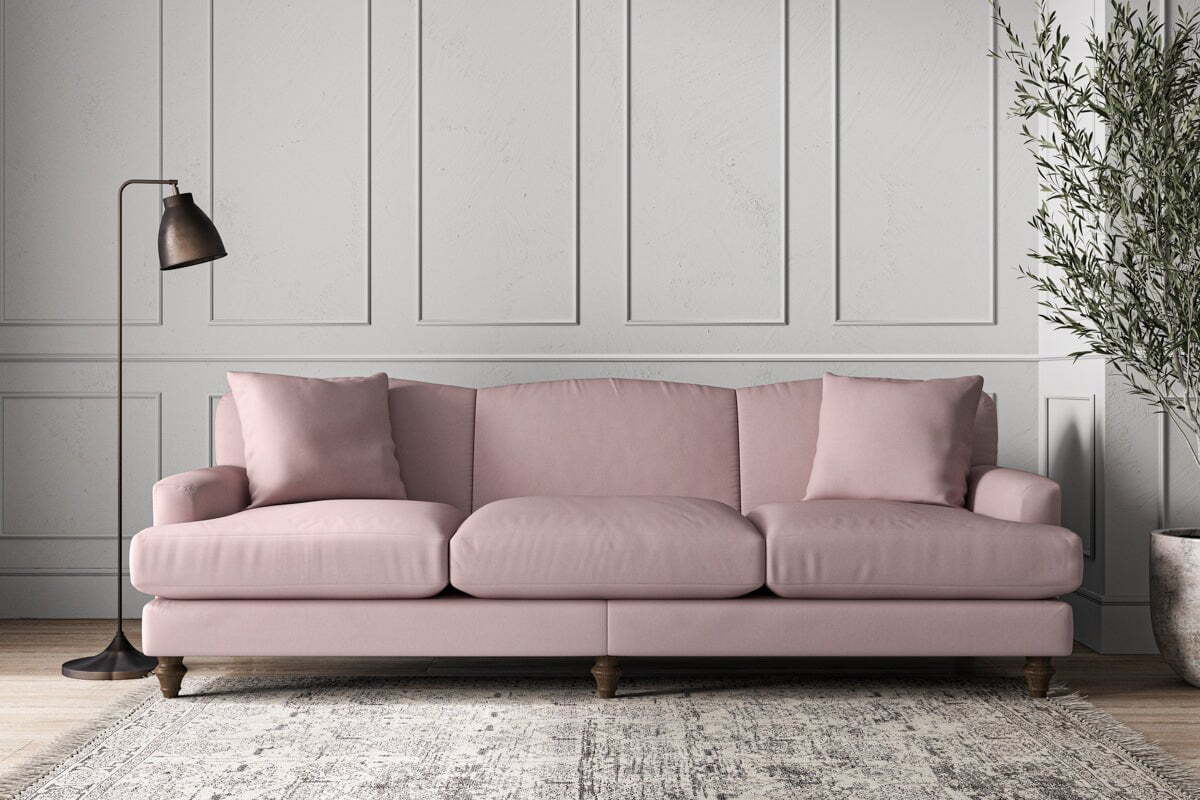 Deni Super Grand Sofa - Recycled Cotton Lavender-MAKE TO ORDER-Nkuku