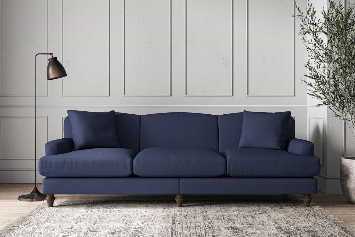 Deni Super Grand Sofa - Recycled Cotton Navy-MAKE TO ORDER-Nkuku