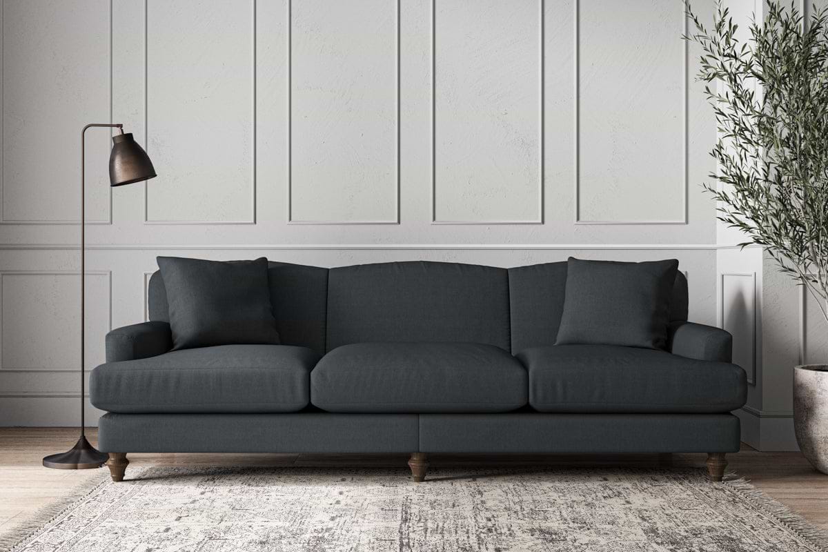 Deni Super Grand Sofa - Recycled Cotton Thunder-MAKE TO ORDER-Nkuku