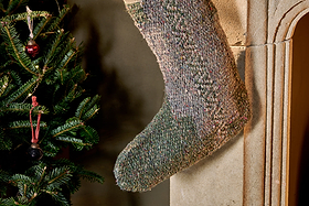 Dhanda Recycled Wool Stocking - Moss & Natural-CHRISTMAS DECORATIONS-Nkuku