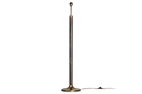 Digha Wood & Metal Floor Lamp - Dark Stain & Antique Brass