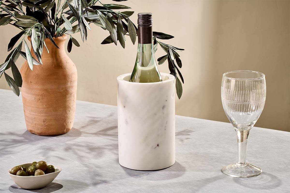 Duru Marble Wine Cooler-KITCHEN & DINING ACCESSORIES-Nkuku