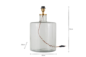 Edina Recycled Glass Table Lamp - Clear - Large-nkuku