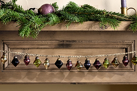 Ekiti Bauble Garland - Mixed Colour-CHRISTMAS DECORATIONS-Nkuku