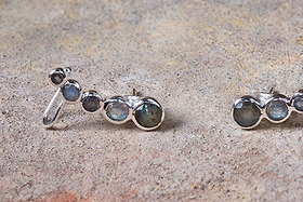 Elina Labradorite Ear Climber - Silver