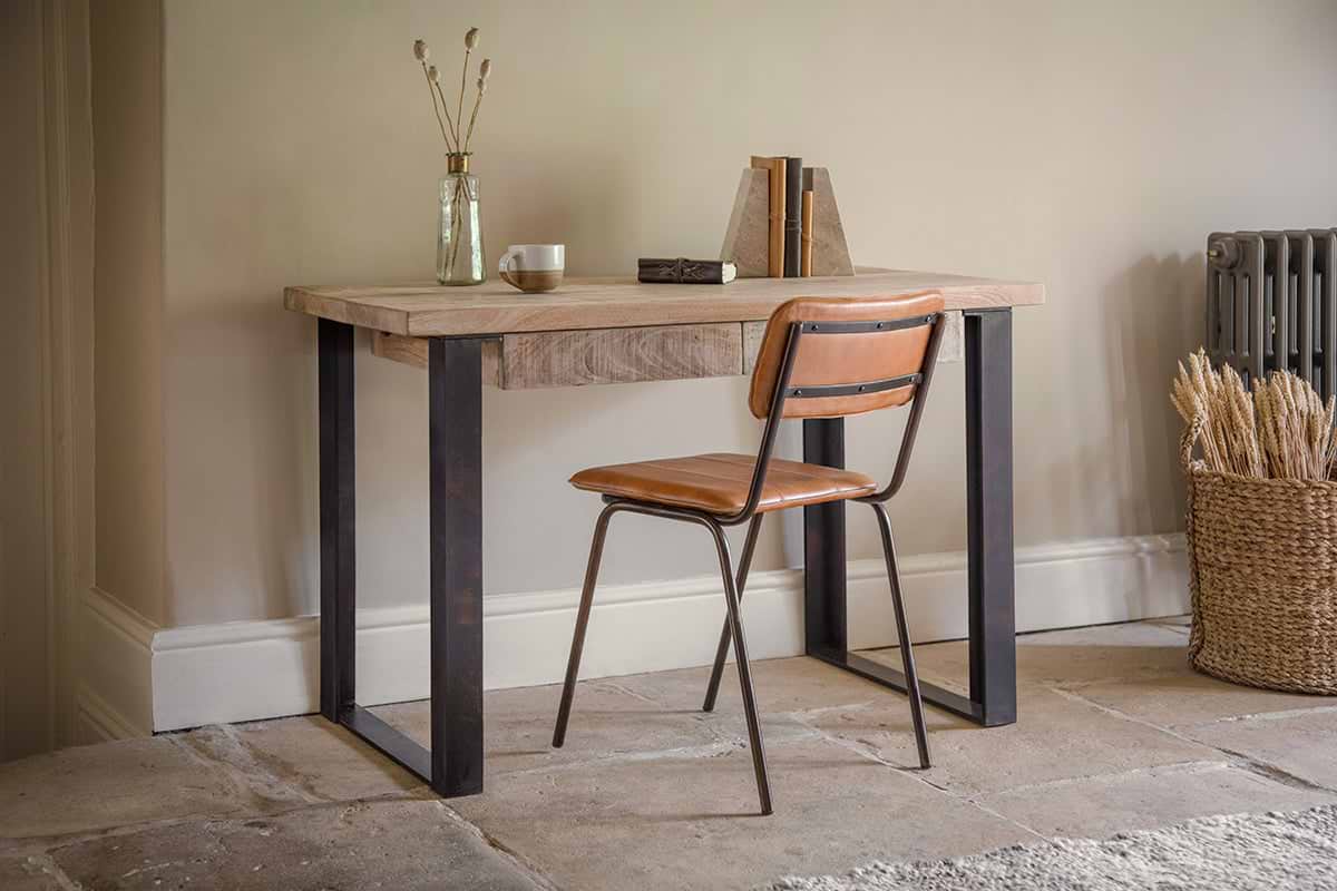 Fia Mango Wood Desk - Natural-TABLES-Nkuku