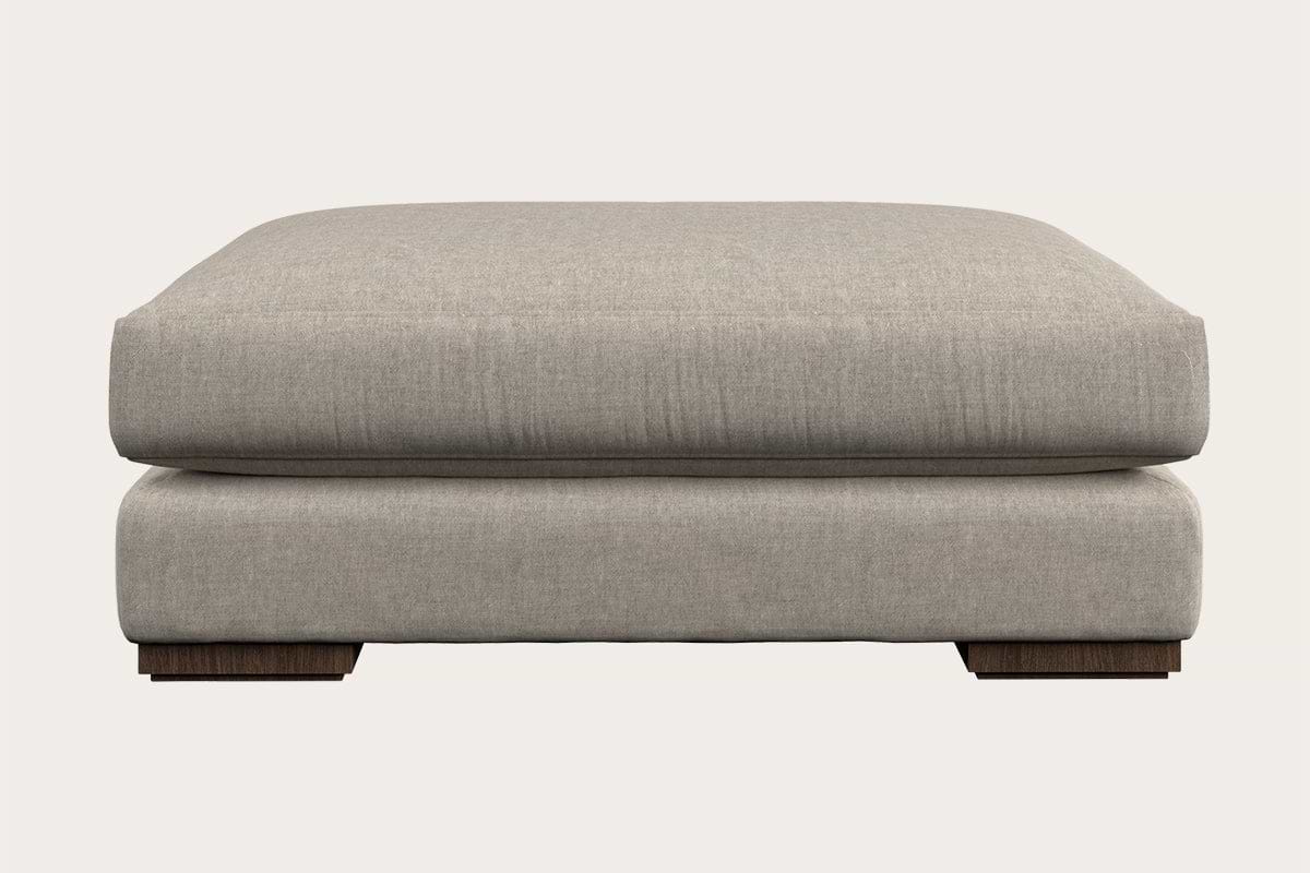 Guddu Grand Footstool - Brera Linen Natural-MAKE TO ORDER-Nkuku