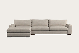 Guddu Grand Left Hand Chaise Sofa - Brera Linen Natural-MAKE TO ORDER-Nkuku