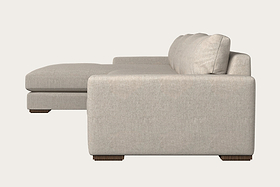 Guddu Grand Left Hand Chaise Sofa - Brera Linen Natural-MAKE TO ORDER-Nkuku