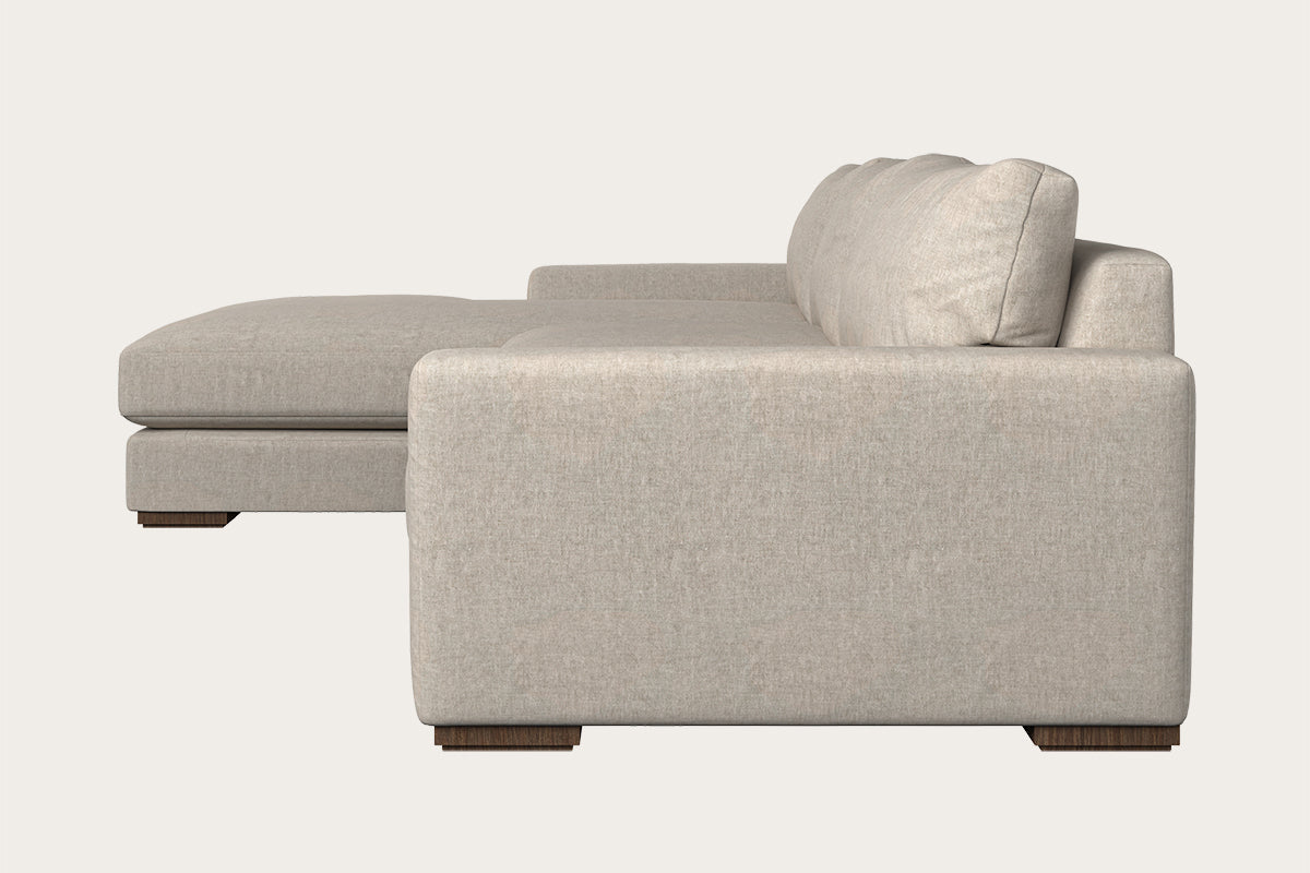 Guddu Grand Left Hand Chaise Sofa - Brera Linen Natural
