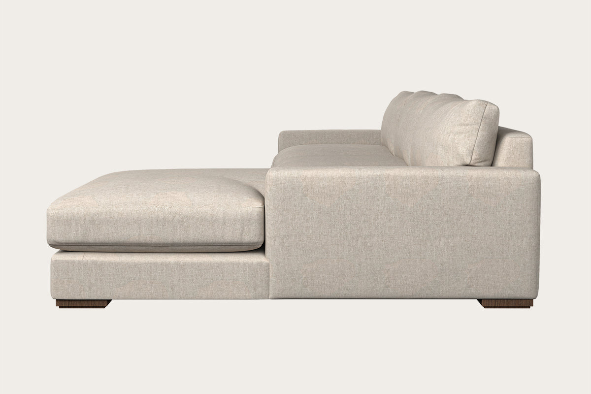 Guddu Grand Right Hand Chaise Sofa - Brera Linen Natural