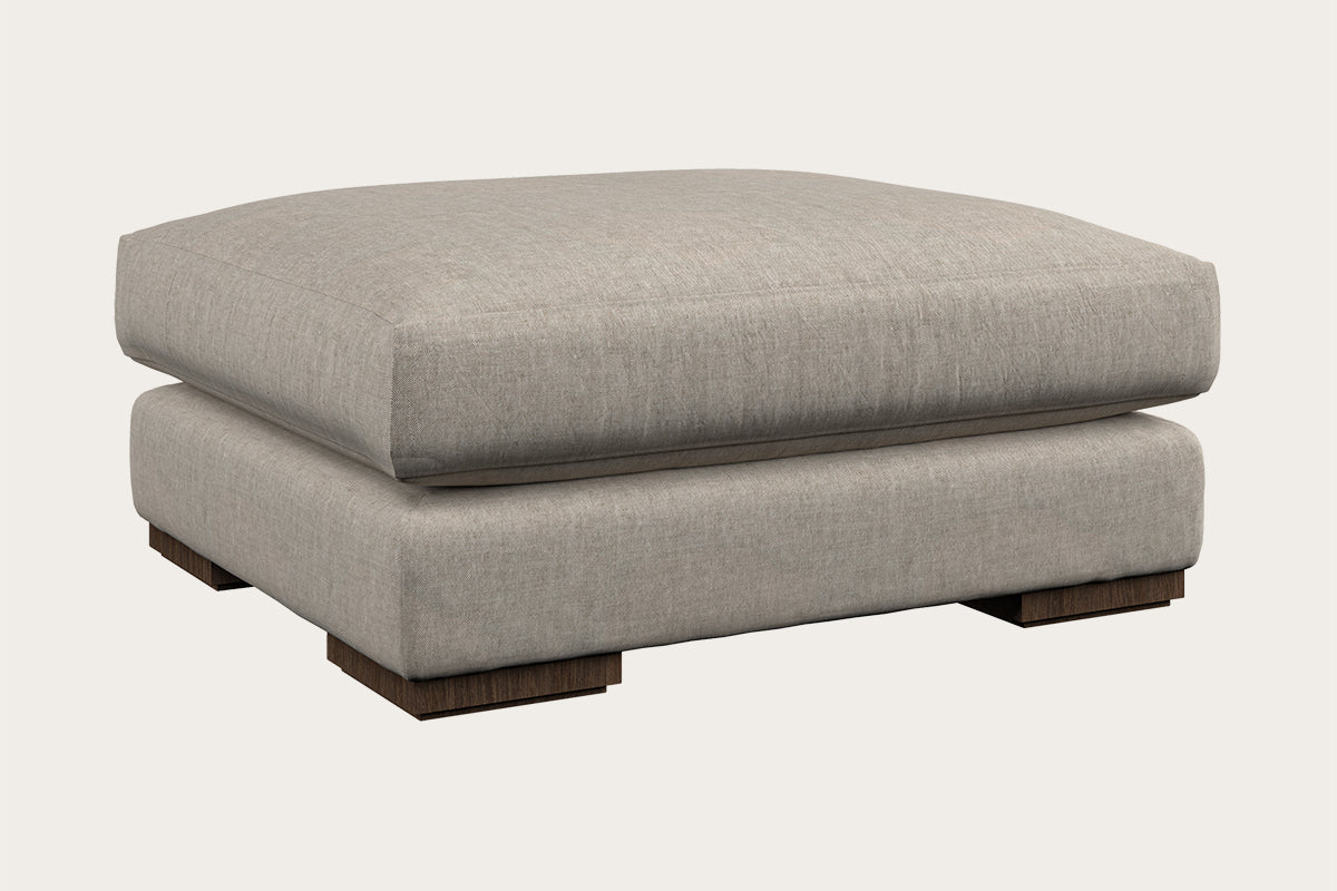 Guddu Large Footstool - Brera Linen Natural