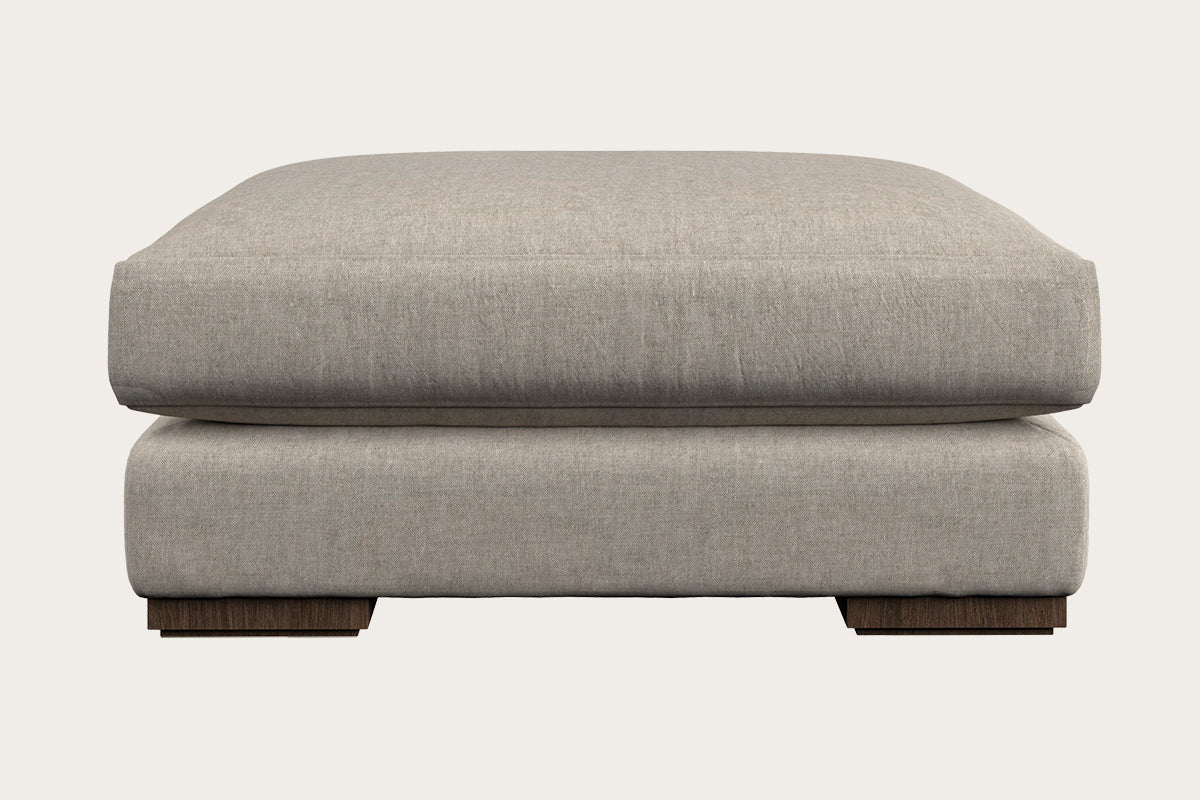 Guddu Large Footstool - Brera Linen Natural