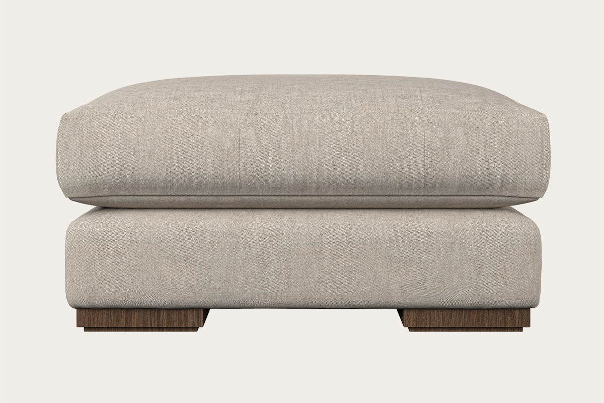 Guddu Large Footstool - Brera Linen Natural