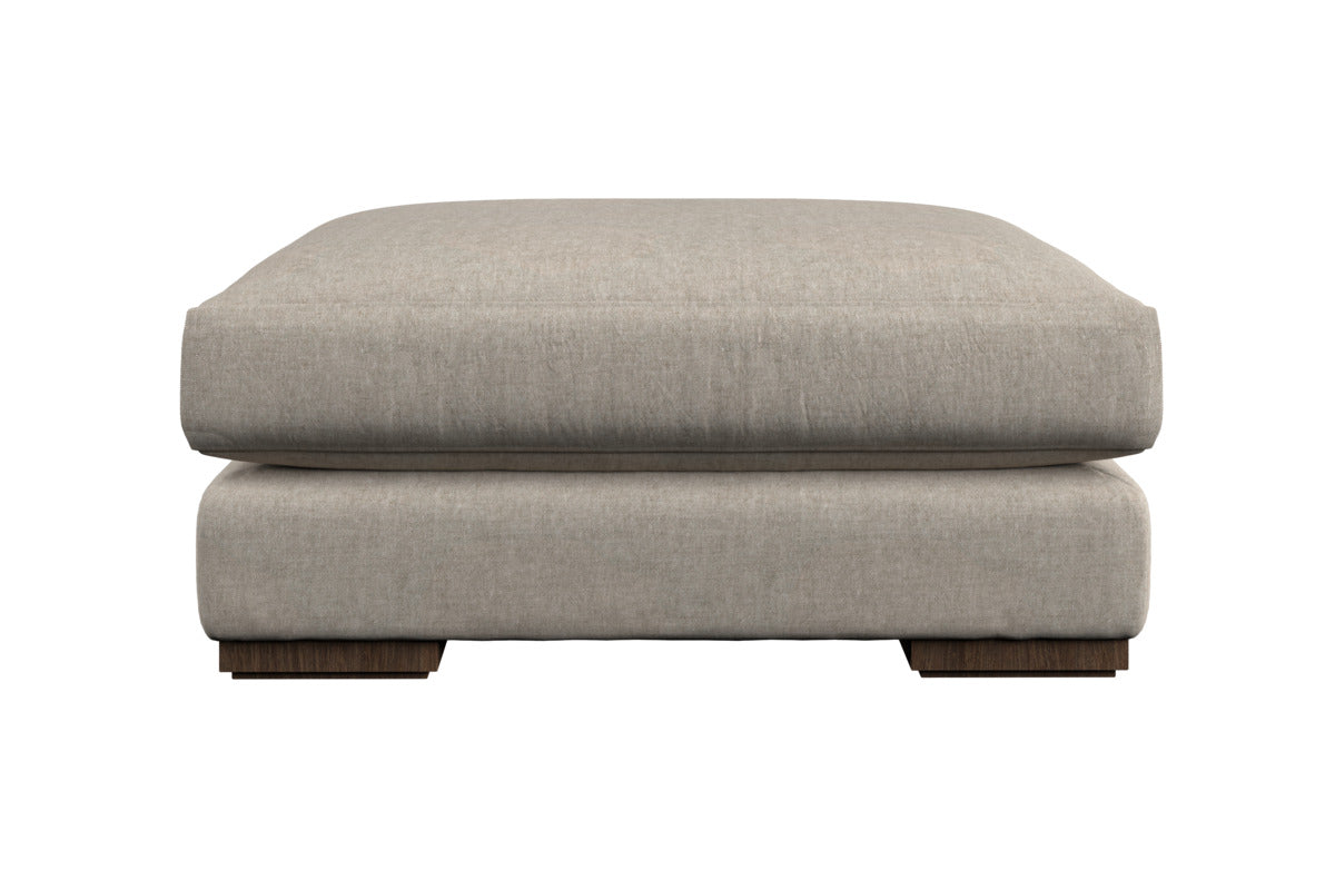 Guddu Large Footstool - Brera Linen Natural