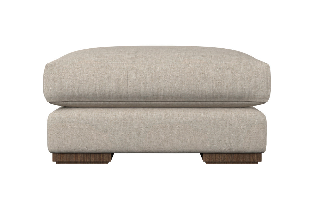 Guddu Large Footstool - Brera Linen Natural
