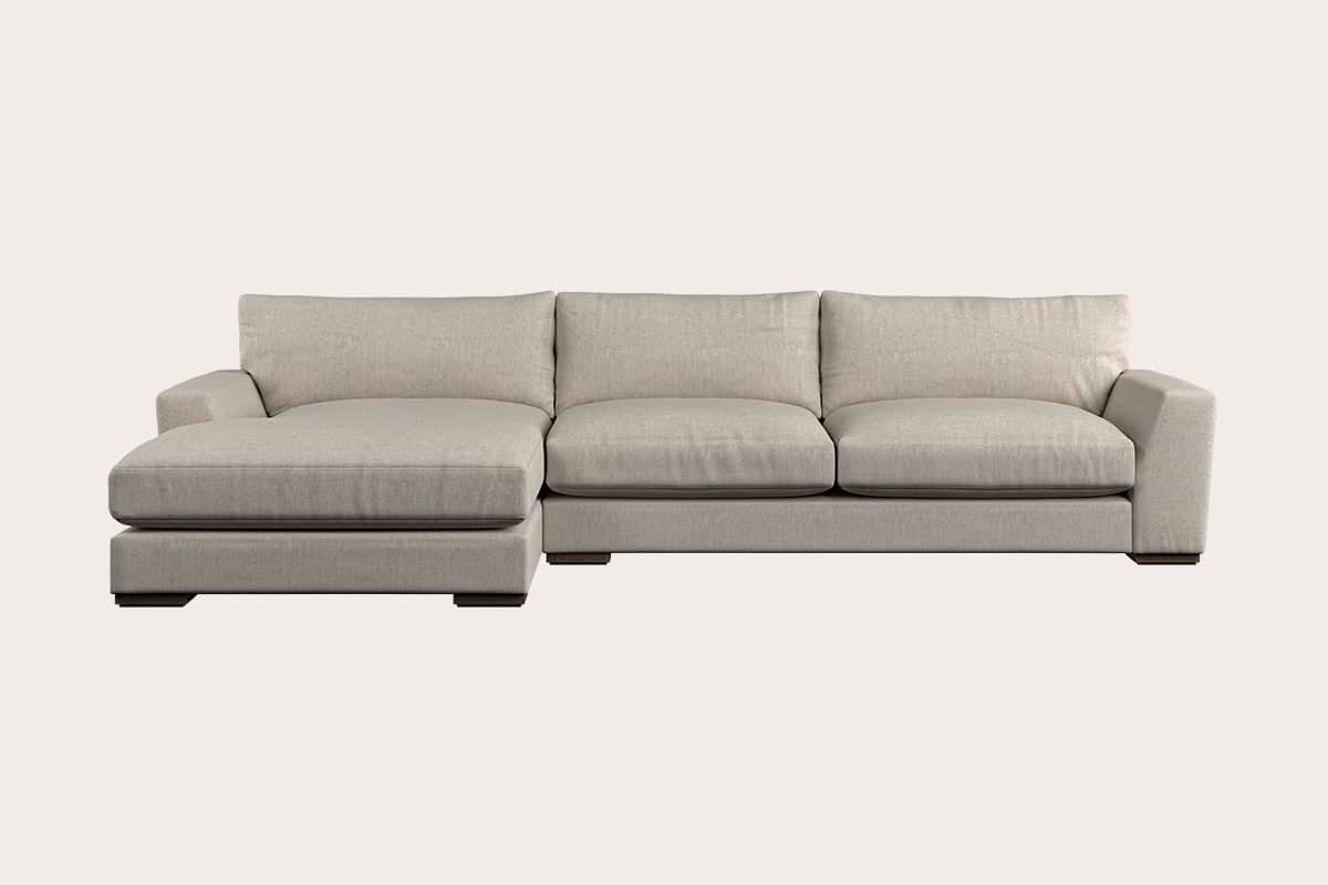 Guddu Large Left Hand Chaise Sofa - Brera Linen Natural-MAKE TO ORDER-Nkuku