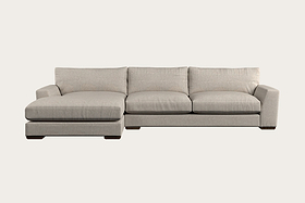 Guddu Large Left Hand Chaise Sofa - Brera Linen Natural