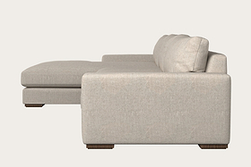 Guddu Large Left Hand Chaise Sofa - Brera Linen Natural