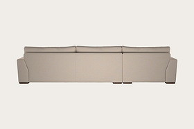 Guddu Grand Left Hand Chaise Sofa - Recycled Cotton Natural-MAKE TO ORDER-Nkuku