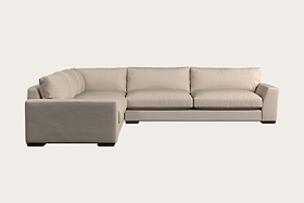 Guddu Grand Left Hand Corner Sofa - Recycled Cotton Natural-MAKE TO ORDER-Nkuku